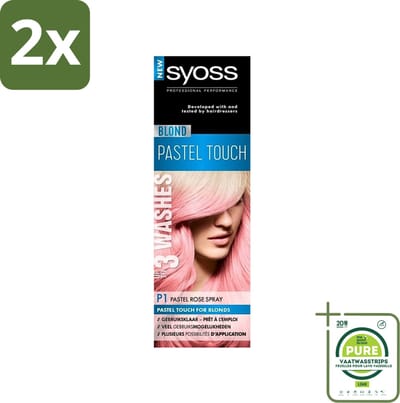 Syoss Color Blond Pastel Touch P1 Pastel Rose - Haarverf Spray - Pastel Rose - Voordeelverpakking - 2 stuks - Haarverf Spray - Pastel Rose