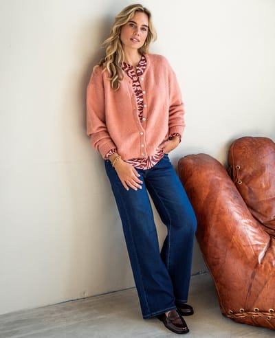 Je m'appelle Dames Broek Straight fit Met stretch - Blauw - Maat S