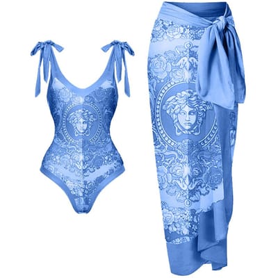 Nieuw Sexy Eendelig Tweedelig Badpak Dames Vakantie Chiffon Rok Badpak Set L white