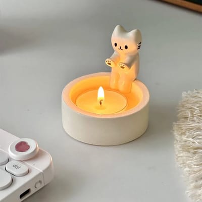 Waxinelichthouder Kat - Kaarsenhouder - Waxinelicht - Waxinelichthouders - Kattenliefhebber - Huiskamer Decoratie