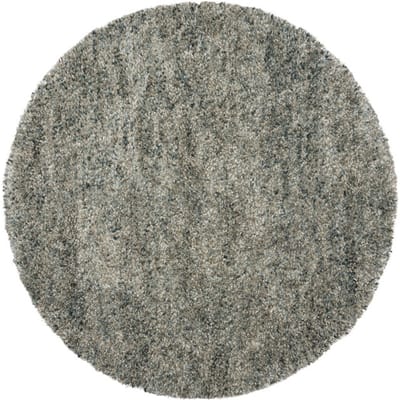 Vloerkleed Zumba C5 Green Rond ø200 cm - Hoogpolig Wollen Design Vloerkleed
