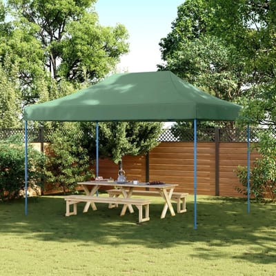 Partytent Opvouwbaar - Tuinpaviljoen Vouwtent - Feestelijke Bijeenkomsten - Pop-up Snel Opgezet - 410 x 279 cm - Groen