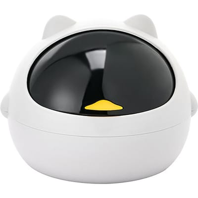 Desktop Prullenbak Veelzijdige Stijlvolle Look Mini Aanrecht Afvalbak met Deksel voor Thuis Keuken black