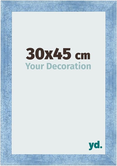 Your Decoration - Fotolijst 30x45 cm - MDF - Helder Blauw Geveegd - Pisa