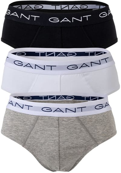 Gant Ondermode Uni Color Brief 3Pack Licht Grijs / male