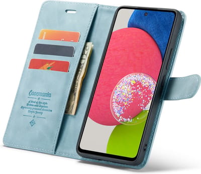 CaseMania Bookcase hoesje geschikt voor Samsung Galaxy A53 - Effen Aqua - Kunstleer - 2-in-1 Magnetisch Uitneembaar Design