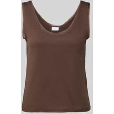 Tanktop met ronde hals en afgeronde zoom