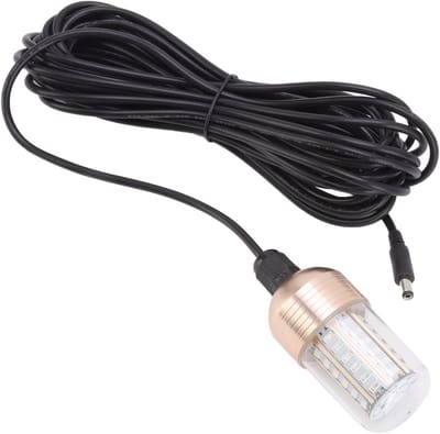 Superheldere LED Onderwater Vislamp met 60 LEDs, 3000lm, 30W, IP68 Waterdicht, 12-60V, Inclusief 8 Meter Voedingskabel voor Nachtvissen