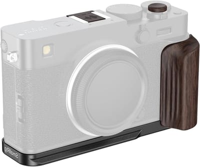 L-vormige montagesteun met houten handgreep voor FUJIFILM X-E5 - Stabiliteit, Comfort en Functionaliteit
