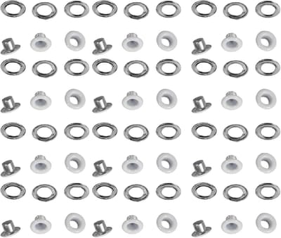 Set van 100 Aluminium Kledingogen, 4mm, Wit - Perfect voor Schoenen, Kleding, Tassen en Creatieve DIY Projecten