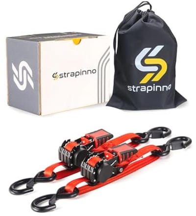 Intrekbare Ratelriemen - 1" x 2 ft Heavy Duty Boot Spiegel Tie Down, 2400 lbs Breuksterkte, S-haken met Veilige Clip voor Boot en Jetski