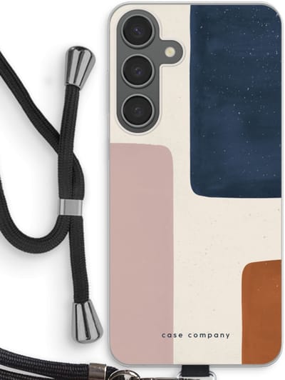 Case Company® - Hoesje met koord geschikt voor Samsung Galaxy S24 Plus hoesje met Koord - Geo #5 - Telefoonhoesje met Zwart Koord - Bescherming aan alle Kanten en Over de Schermrand