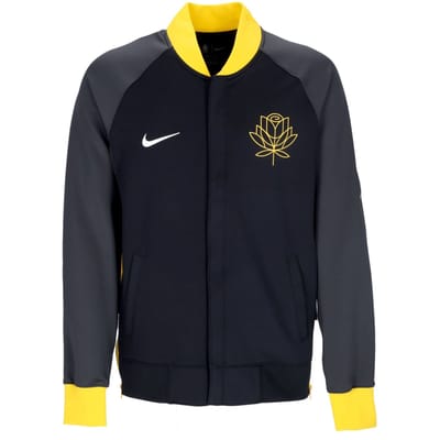 Heren College lichtgewicht sweatshirt Nba City Edition Dri-fit Showtime jas met volledige ritssluiting Golwar Zwart/antraciet/amarillo/wit