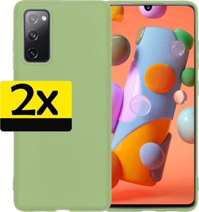 Hoesje - 2 Stuks - Geschikt voor Samsung Galaxy A41 - Sterk & Shockproof - Case Siliconen - Back Cover - Telefoon Hoes - Telefoonhoesjes - Groen