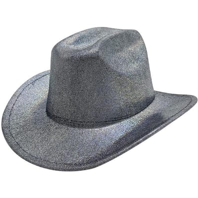 Halloweenfeest Kleurrijke Cowboyhoed Witte Mannen en Vrouwen Lichte Cowboyhoed Roze Koud Licht Fantasie Laser Hoed M（56-58cm）
