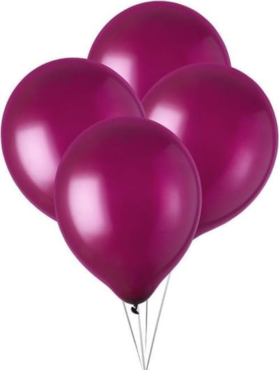 Metallic Ballonnen Bordeauxrood - 10 Stuks