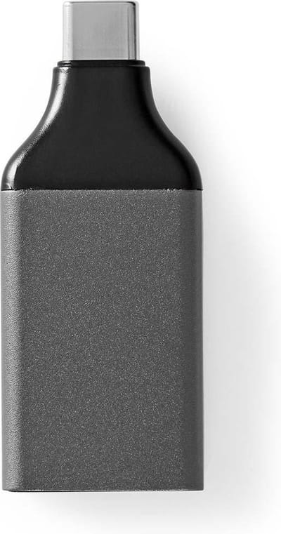Nedis USB-C Adapter - USB 3.2 Gen 1 - USB-C Male - DisplayPort Female - 4K@60Hz - Rond - Vernikkeld - Grijs / Zwart - Envelop