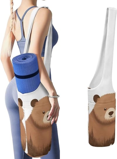 Yogamat Tas - Gymtas Sporttas - Sportspullen Opbergen - Grote Capaciteit - 7.1 x 7.1 x 39.9 cm - Dierenbeer Print