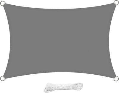 Zonnezeil 2x3 Meter Rechthoek Waterafstotend Grijs - UV-bescherming voor Tuin en Terras