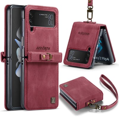 Luxe Flip Case met Polskoord voor Samsung Galaxy Z Flip 6 / 7 FE _ Wijnrood