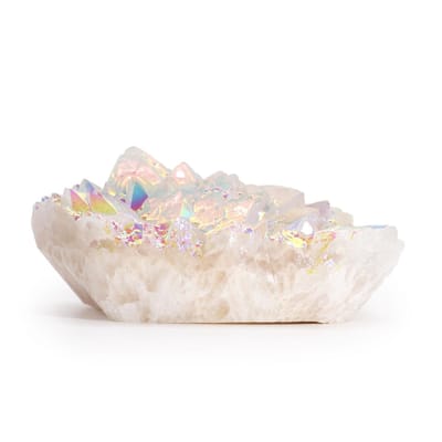 Ancient Wisdom - Decoratief beeld of figuur - Aura Angel kwarts multicolor (300-450 gram, 8-15 cm) - kristal - mineralen - ornament - cadeau - decoratie