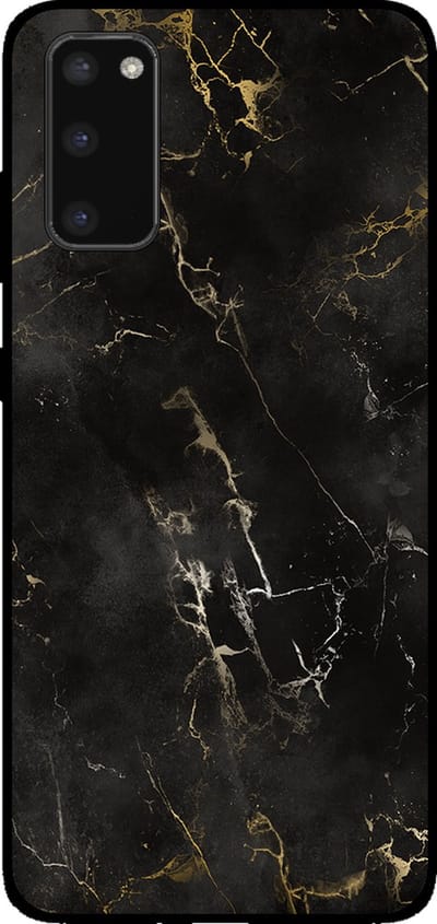 Smartphonica Telefoonhoesje voor Samsung Galaxy S20 met marmer opdruk - TPU backcover case marble design - Zwart geschikt voor Samsung Galaxy S20