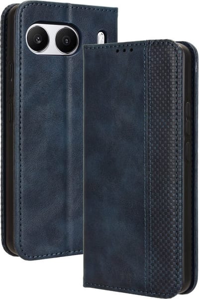 Coverup Hoesje - Geschikt voor OnePlus Nord 4 Hoesje - Coverup Vintage Style Book Case - Blauw