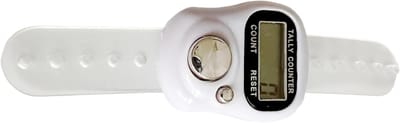 Vingerteller Klikker - Digitale Teller - Activiteiten Tellen - Hooggevoelig LED-scherm - 12x5x2.8cm - Wit