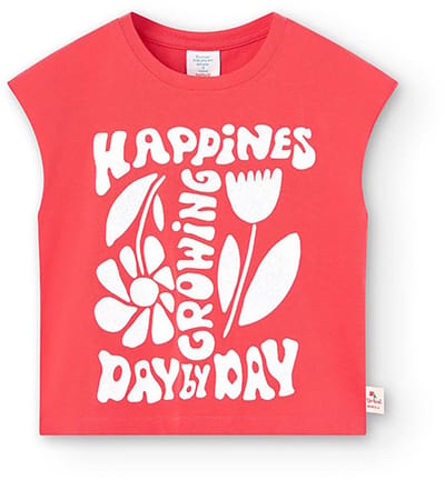 Boboli 418092 Mouwloos T-shirt Rood 4 Years Meisjes