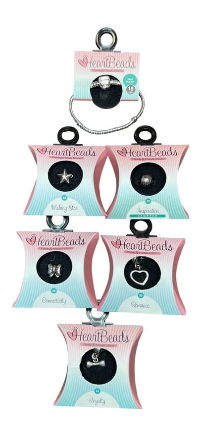 HeartBeads Kinder Armband Met 5 Bedels (4 Bedels en 1 Stopper) 15cm Metaal Zilver