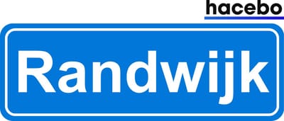 Hacebo - Plaatsnaam Sticker - 29x10 CM - Randwijk sticker - Verkeersborden sticker - grappige cadeaus - Randwijk