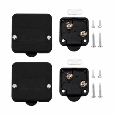 Kastschakelaar 250V 2A – 2 Stuks – Automatische Lichtschakelaar voor in de Kast – Deurcontact Schakelaar – 50x52mm – Zwart