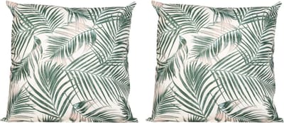 2x anna's collection bank-sier kussens - palm bladeren - 45 x 45 cm - urban jungle - binnen/buiten