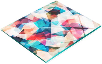 Duurzaam en stijlvol glazen bord met abstract mozaïekpatroon 60x52 cm