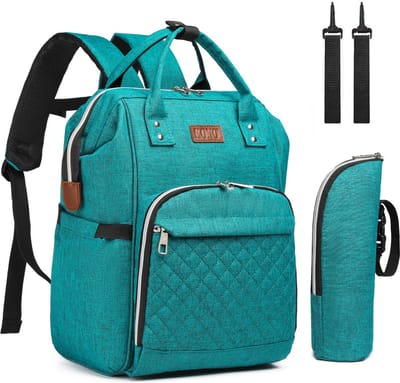 Miss Lulu Luiertas Rugzak - Inclusief Buggy en Kinderwagen Haken - Verbeterd 2023 model - Groen (E6705 GN)
