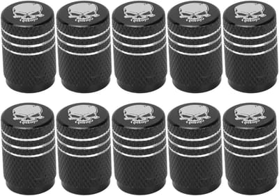Skull Patroon Ventieldoppen voor Auto's, SUV's en Motoren - 10 Stuks voor Banden en Fietsen, Universeel en Duurzaam