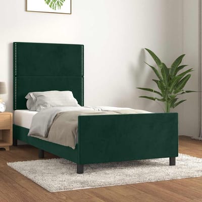 vidaXL - Bedframe - zonder - matras - 90x190 - cm - fluweel - donkergroen