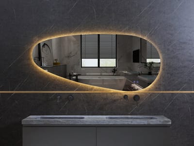 Mawialux LED Badkamerspiegel - 100x60cm - Asymmetrisch - Verlichting - Verwarming - Darla