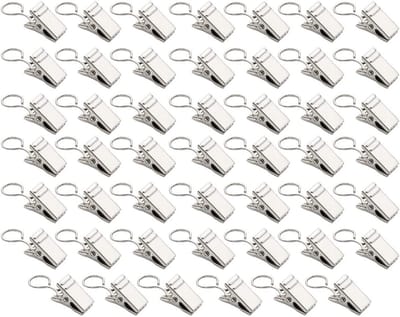 Dailygoods- Gordijnclips 48 Stuks - Roestvrij Staal - Duurzaam - Handig voor Decoratie - Geschikt voor Douchegordijnen - Afmetingen 9x18x12 mm - Haakjes
