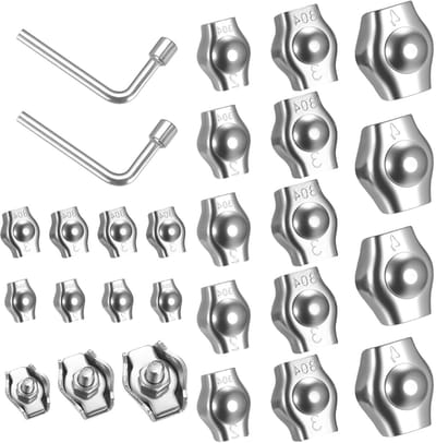 Set van 25 Kabelclips van RVS voor M2, M3, M4 - Ideaal voor Kledinglijnen, Kabelbevestigingen en Draadbeveiliging