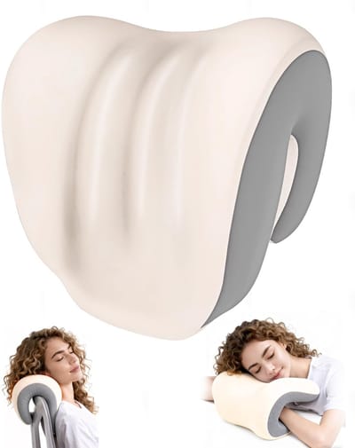 Dailygoods- Neksteun Ergonomisch - Nekkussen - Hoofdsteun Bureaustoel - Traagschuim - Schoudersteunkussen - Afmetingen 26 x 18 x 27 cm