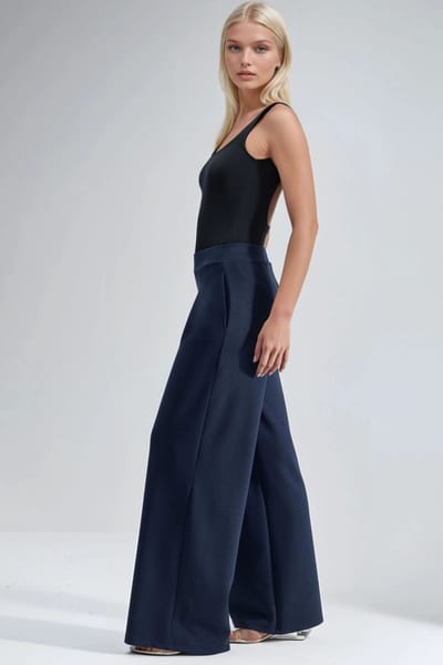 Elastische Taille Plissé Palazzo Broek