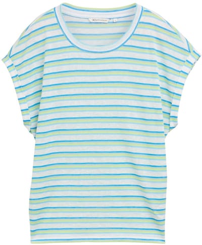 Tom Tailor Denim - T-shirt met gestreept patroon - Maat XS - light multicolor stripe