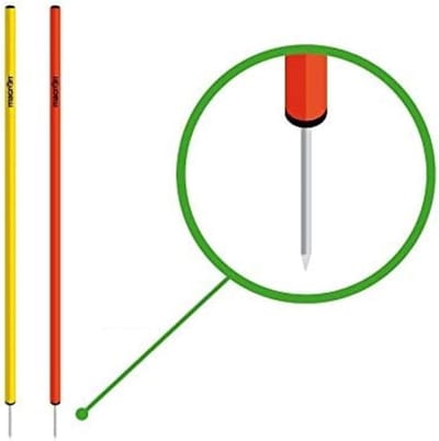 Slalom Trainingspalen Voetbal Set - 170 cm Hoge Trainingsstokken met Spikes (24 Stuks)