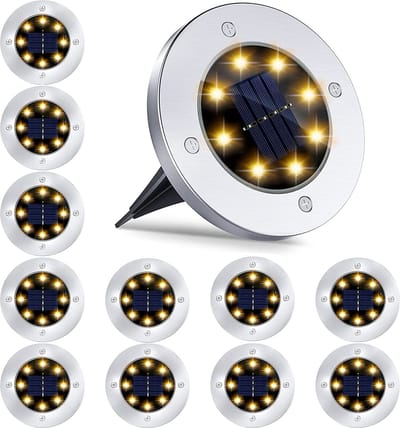 12x Stuks - Tuinspot voor buiten - Zonne-energie - Tuinverlichting - Tuinspots led