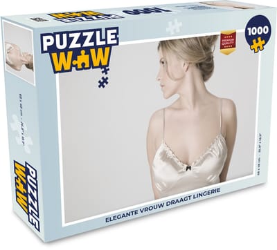 Puzzel Elegante vrouw draagt lingerie - Legpuzzel - Puzzel 1000 stukjes volwassenen