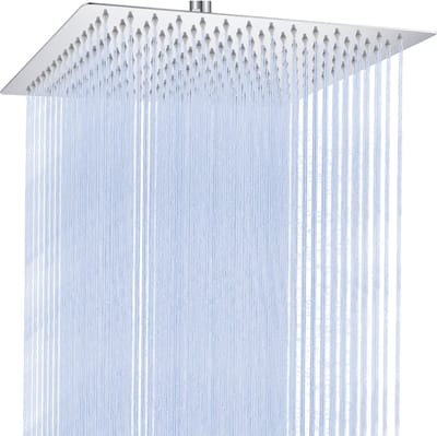 Auralum Max Luxe Regendouchekop XL - Ø20 cm - Vierkant Douchekop - Doucheslang - Waterbesparende - Doucheset - Douchekop Regendouche -Anti-kalk - RVS - Wellness - Chroom