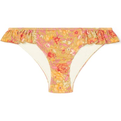 Louise Misha Bikini Bottom Yumi Khaki Multi Flowers Size: XXS | Bikinis Outlet | Dames | Bruin
