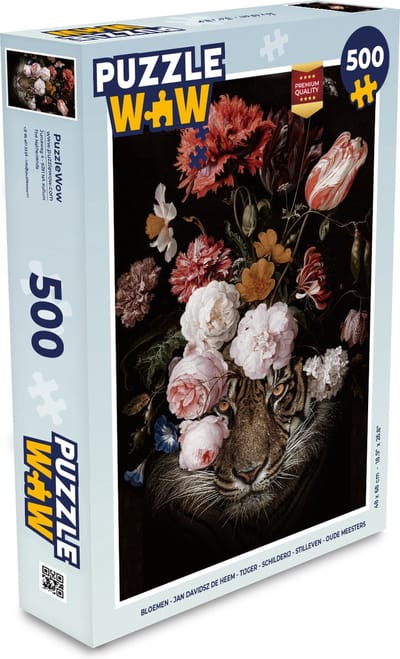 Puzzel Bloemen - Jan Davidsz de Heem - Tijger - Schilderij - Stilleven - Oude meesters - Legpuzzel - Puzzel 500 stukjes