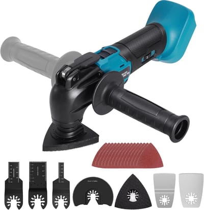 Oscillerend Multitool - Snel Wissel Systeem - Klus Klussen - Borstelmotor 6 Snelheden - 1.28 Kilogram - Turquoise